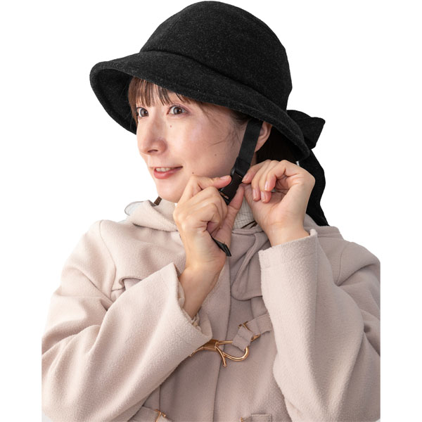 あったかリボンハット自転車用ヘルメット ブラック